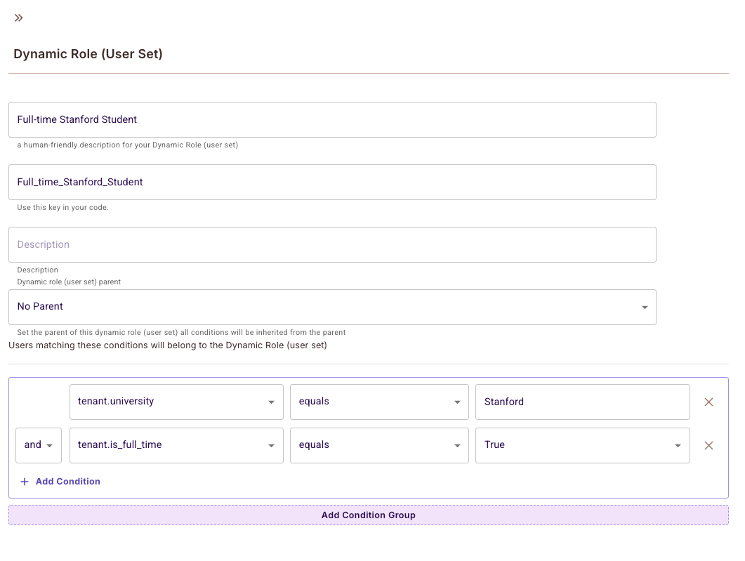 User Set Example